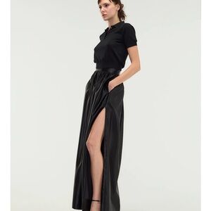 Cynthia Rowley Black Maxi Skirt with Side Slit